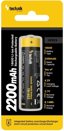 Technik TR1822 genopladeligt batteri 18650 2200 mAh 3,7 V