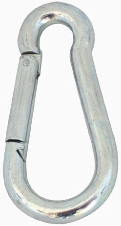 Karabin i stål 90 × 8 mm, galvaniseret, pakke med 10 stk.