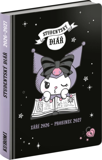 Studenterkalender Kuromi september 2026 – december 2027, 9,8 × 14,5 cm