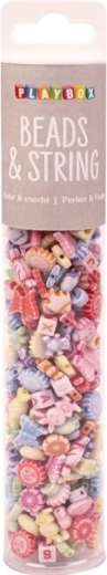 Playbox pastelfarvede perler i rør, 350 stk.