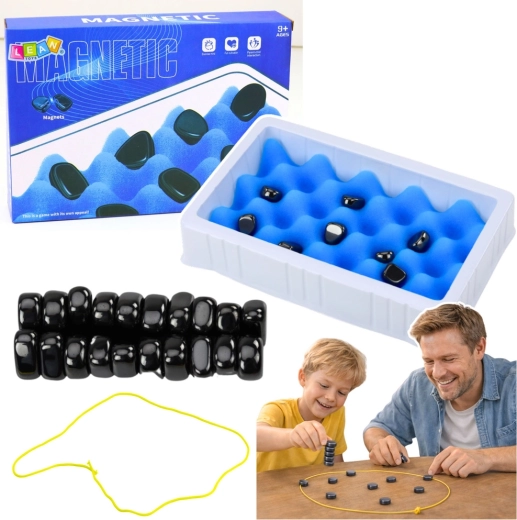 Magnetisk færdighedsspil med sten, 40 dele med spilleunderlag