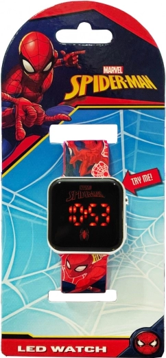 børne LED-ur med kalender spiderman
