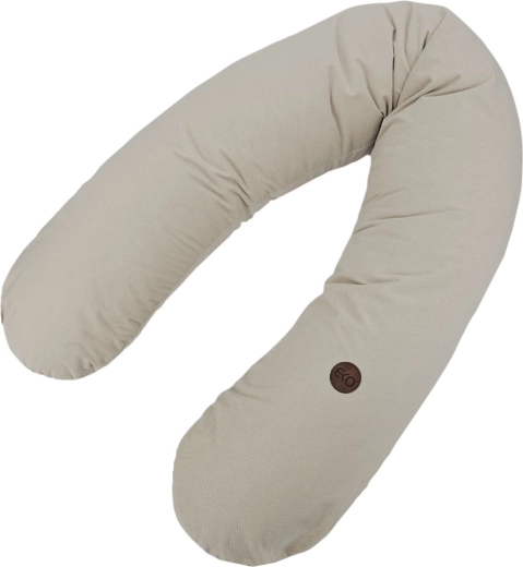 EKO amme-/graviditetspude i bomuld og velvet, lysebeige, 180 cm