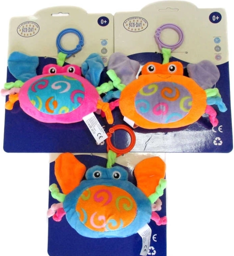 Plys-rangle krab med klips 14 cm - 1 stk.