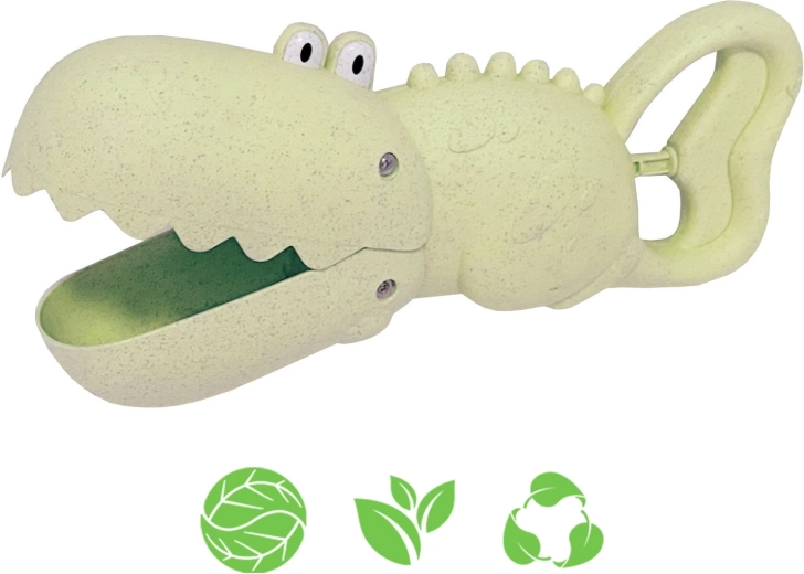 Woopie GREEN krokodille-skovl til sand og vand af biologisk nedbrydeligt materiale