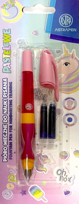 Astra fyldepen enhjørning, blå blæk, 2 patroner