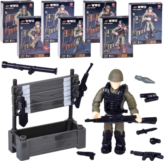 Byggesæt med figur af soldat fra Anden Verdenskrig - 1 stk.