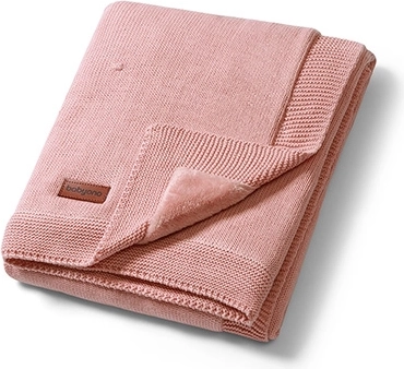 BabyOno babytæppe i naturlig bomuld med flanelforing 75 × 100 cm pink