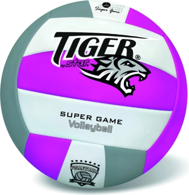 Læder volleyball Fluo Tiger lilla, størrelse 5