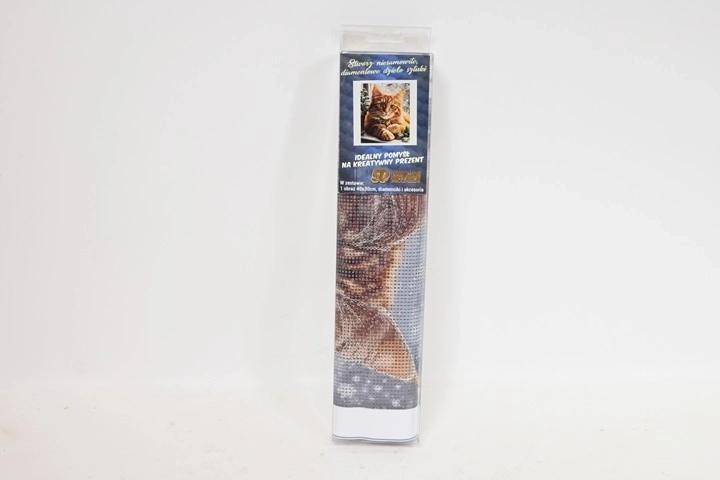 Diamantmosaik killing – billede af en killing ved vinduet 30 × 40 cm