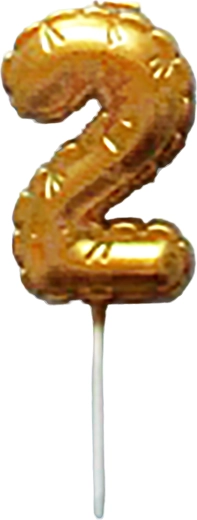 Kagelys tal 2 guld 6 cm