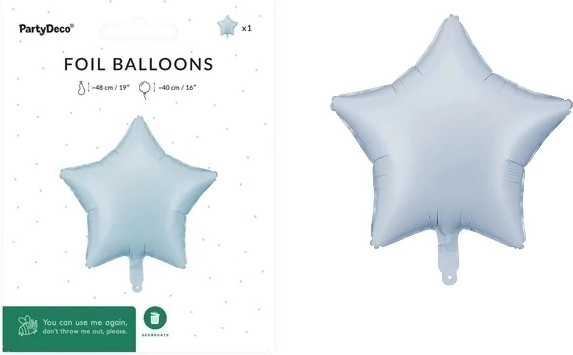 Folieballon stjerne 48 cm støvet blå