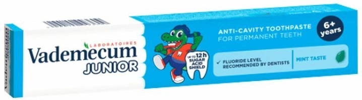 Vademecum Junior børnetandpasta spearmint 6+ 75 ml
