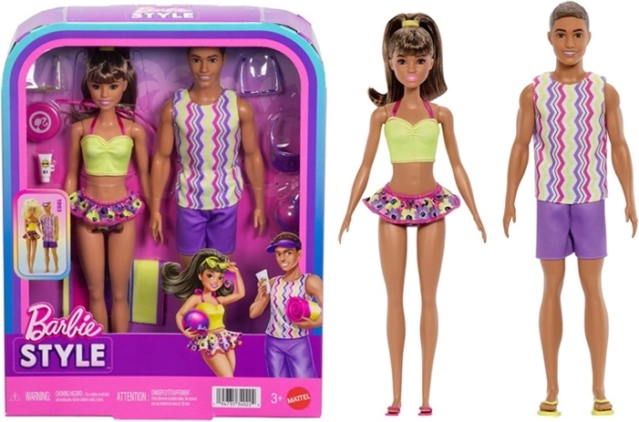 Barbie Barbie og Ken – strandsæt med dukker og tilbehør