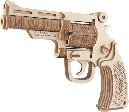 Woodcraft træ 3D-puslespil revolver