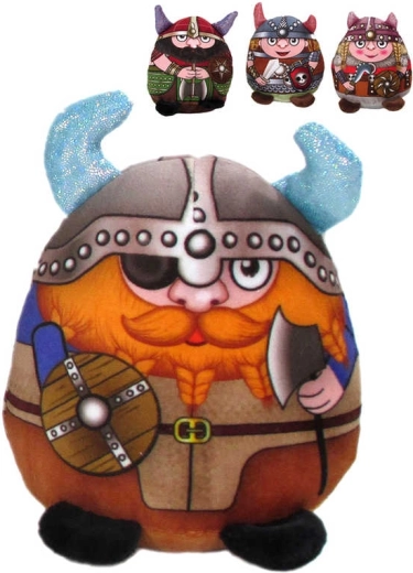 Plys vikingefigur 13 cm med glitrende horn - 1 stk.