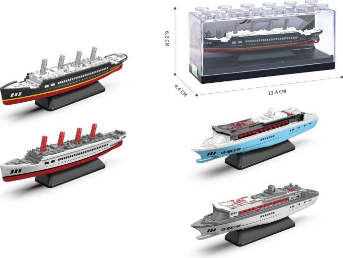 Metalmodel af udflugtsbåd 1:64 – forskellige farver