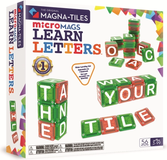 MAGNA-TILES magnetisk byggesæt microMAGS bogstaver, 56 dele