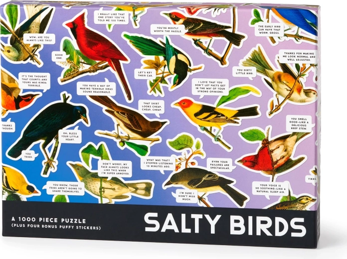 Galison puslespil Salty Birds 1000 brikker med bonus 3D-klistermærker