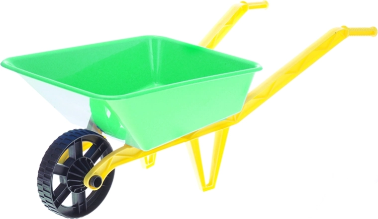 Plastisk trillebør til børn til sand, grøn, 72 × 29 × 25 cm