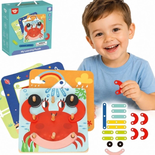 Træmosaik og snørepuslespil med 30 dele Tooky Toy