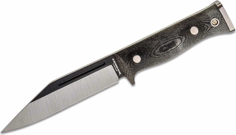 Taktisk kniv Condor Sigrun 14,3 cm, sort-grå, Micarta, Kydex + læder skede