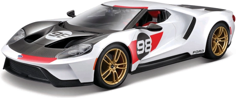 Maisto Ford GT Heritage 2021 hvid bilmodel 1:18
