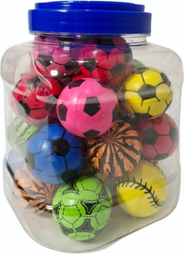 Gummi hoppebold 4 cm, 25 stk i net