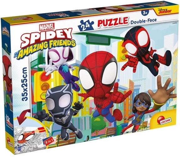 Lisciani Marvel Spidey dobbeltsidet puslespil 24 brikker