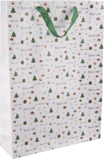 Papirsgavepose Glædelig jul 32,5 × 10 × 45,5 cm