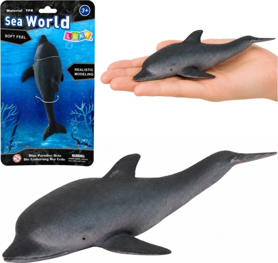 Realistisk gummifigur af havdelfin TPR 17,5 cm - 1 stk.