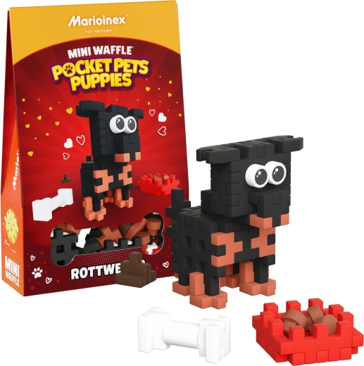 Byggesæt Mini Waffle Pocket Pets hvalp Rottweiler