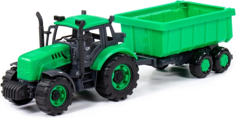 Børnetraktor Progress med trailer med svinghjulstræk - 1 stk.