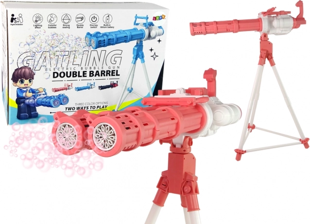 Sæbeboblemaskine på stativ rosa – elektrisk bobletårn med justerbar højde