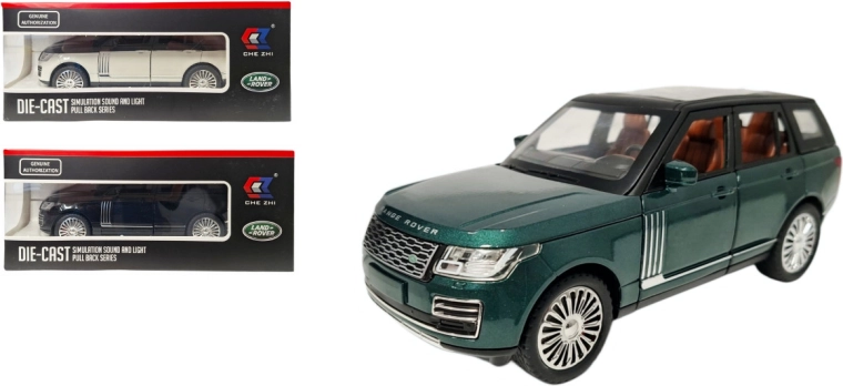 Metalmodel Land Rover 1:24 med lys og lyd