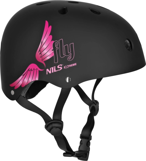 Cykel- og rulleskøjtehjelm NILS Extreme MTW001 Fly – mat sort – XS (48-52 cm)