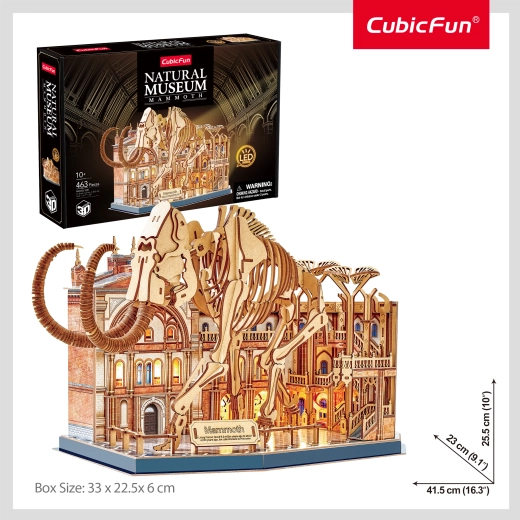 CubicFun 3D-puslespil Natural Museum Mammut med LED-belysning