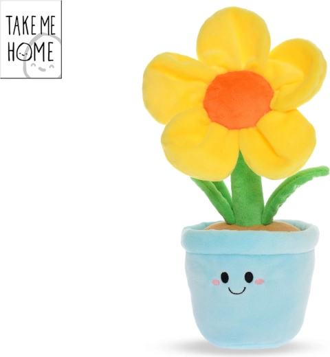 Plysblomst i urtepotte Take Me Home 30 cm gul – 1 stk.