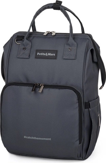Skifte-rygsæk til barnevogn PETITE&MARS Jack Ultimate Grey