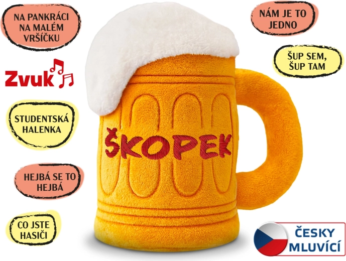 Plys-Škopek 20 cm med melodier