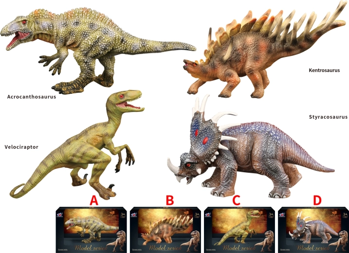 Dinosaureverden – sæt med dinosaurfigurer (4 typer)