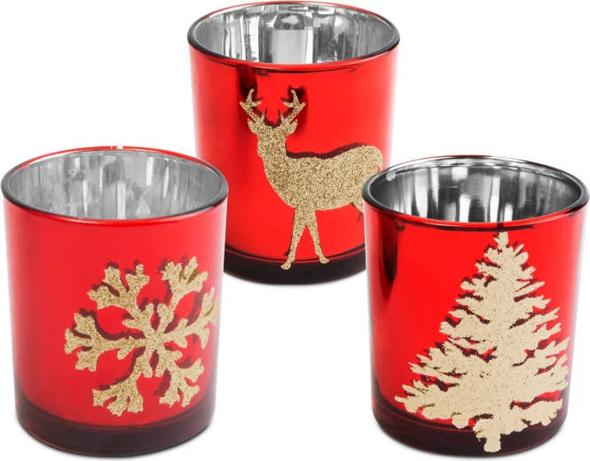 Julelysglas til fyrfadslys - 1 stk.