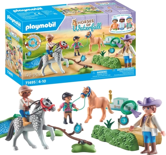 Playmobil Horses of Waterfall ponyturnering med forhindringer