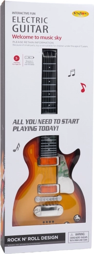 Elektrisk børneguitar med høretelefoner og mikrofon – Rød