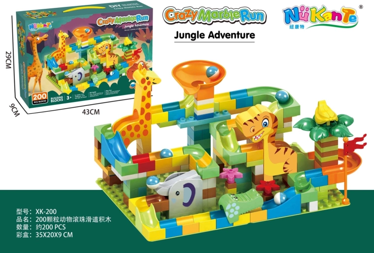 Kuglebane af byggeklodser Jungle 200 dele