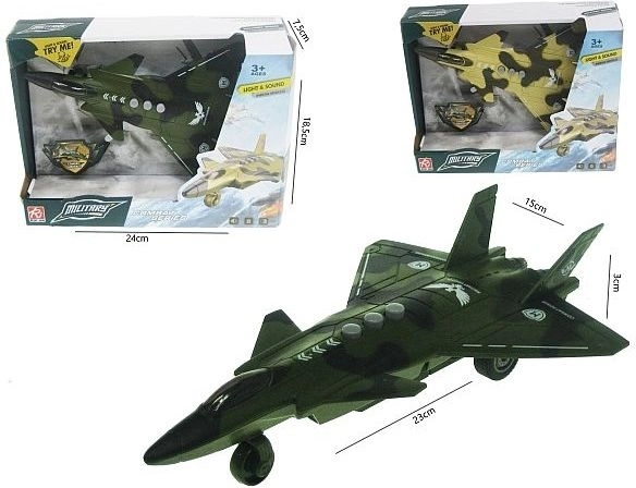 Militærfly med lys- og lydeffekter 23 cm HAU13