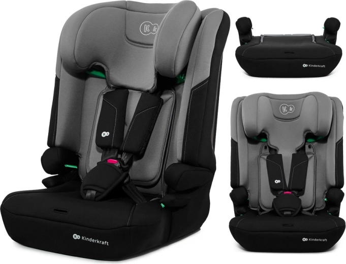 Kinderkraft autostol I-Comfy i-Size, 76–150 cm, mørkegrå