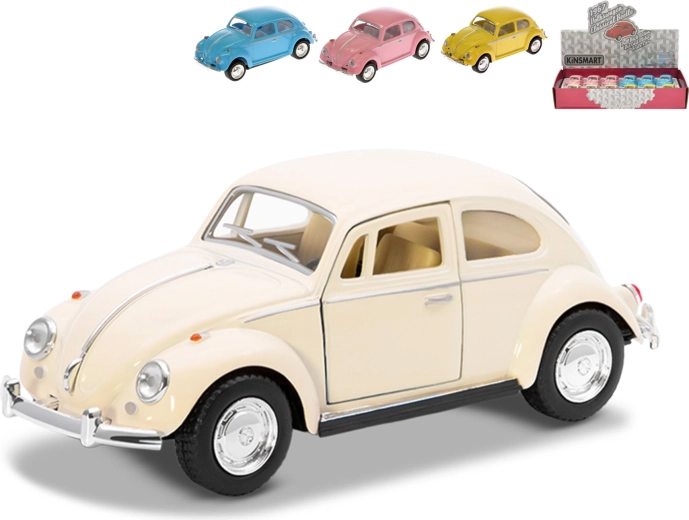 Kinsmart Volkswagen Beetle 1967 metalmodel 1:64 med tilbagespulsmekanisme