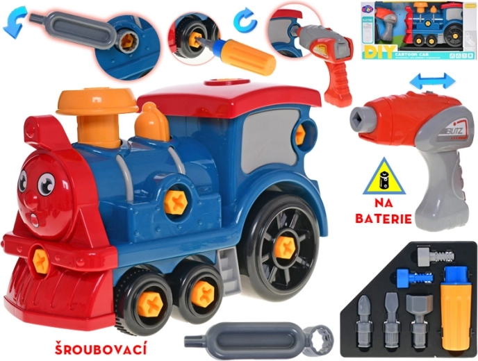 Skruelokomotiv 28 cm med batteridrevet boremaskine og tilbehør