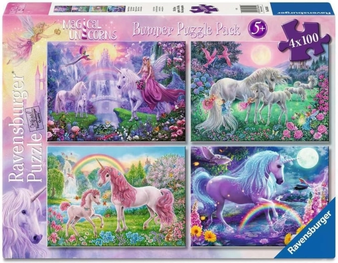 Ravensburger puslespil magiske enhjørninger 4x100 brikker
